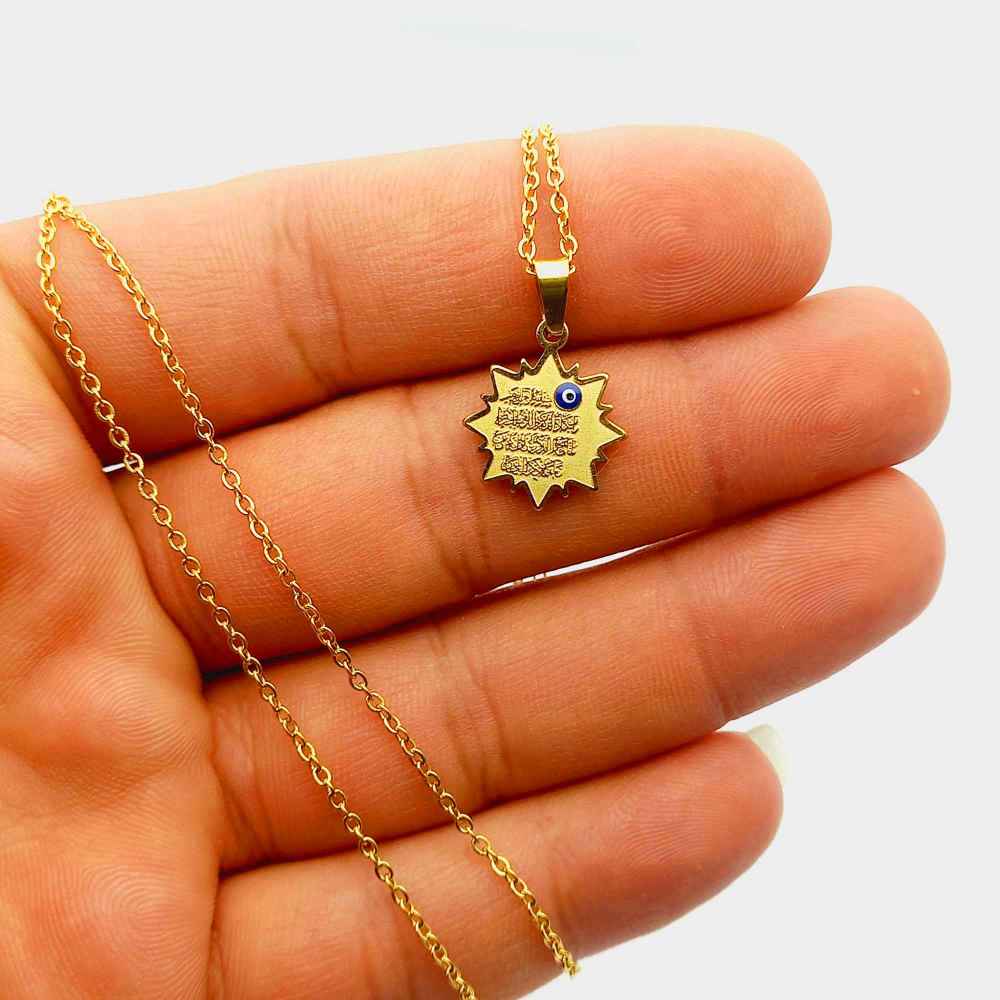 Price and Buy Islamic Wan Yakad Steel Necklace with Evil Eye Pendant - Image 3