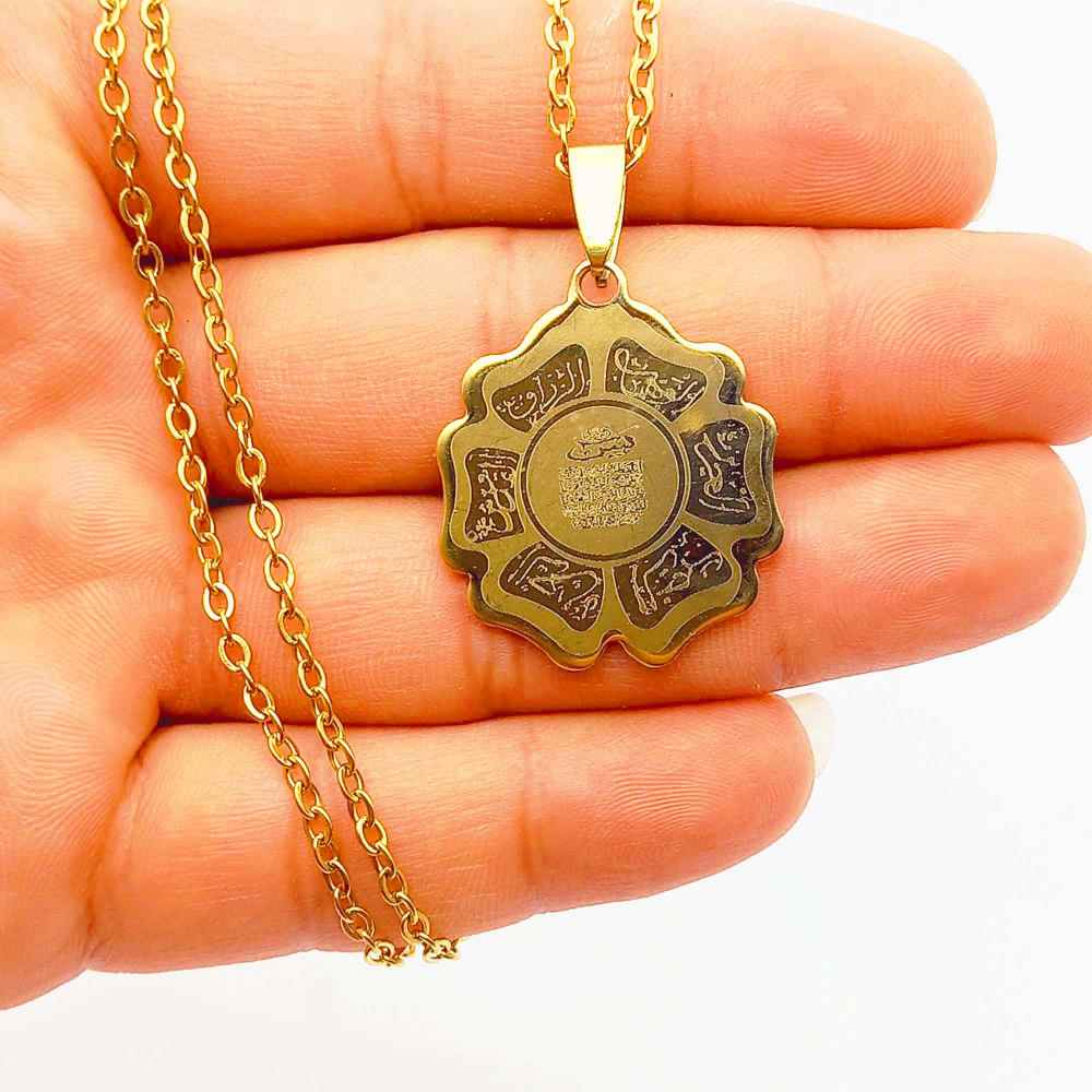 Price and Buy Islamic Wan Yakad Steel Necklace with Flower Pendant - Image 3