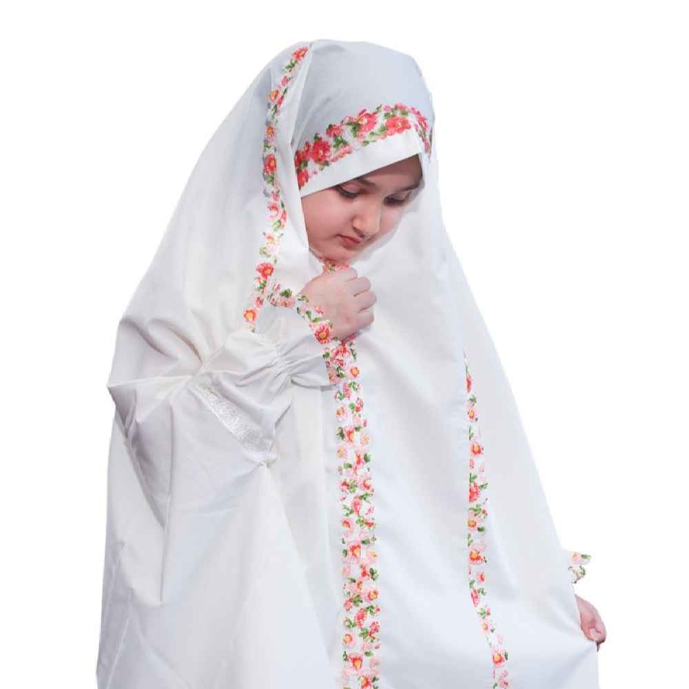 Price and Buy Islamic White Girls’ Namaz Chador Model Bahareh - Image 3