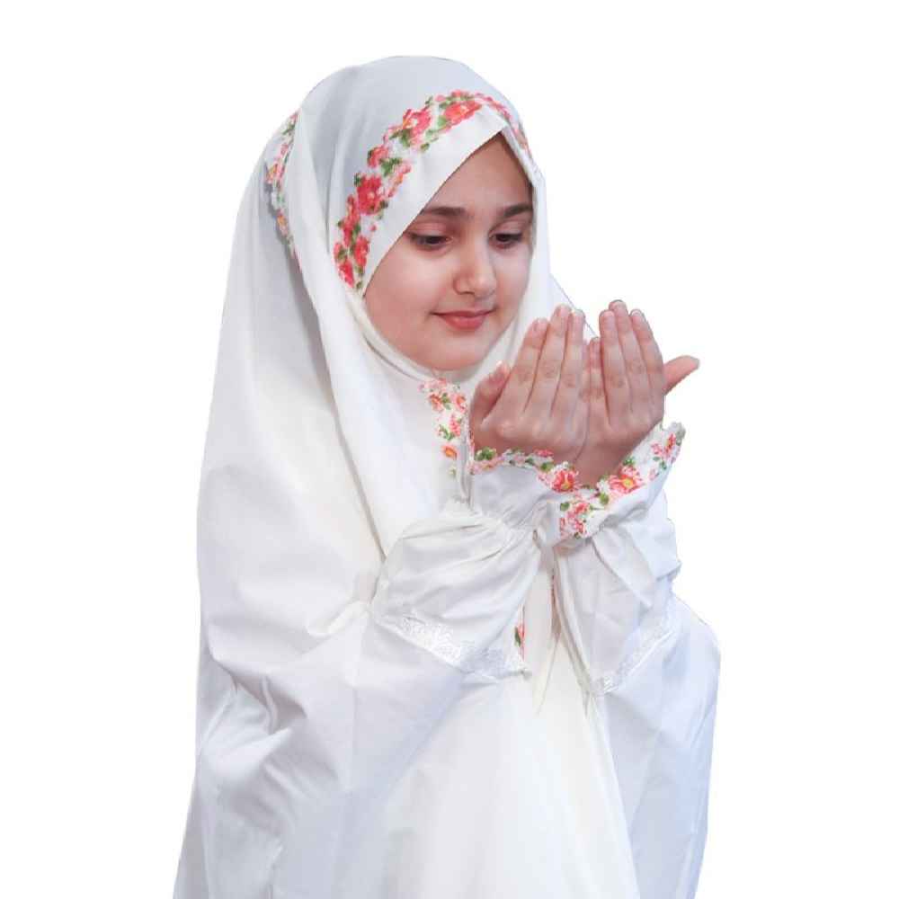 Price and Buy Islamic White Girls’ Namaz Chador Model Bahareh - Image 5