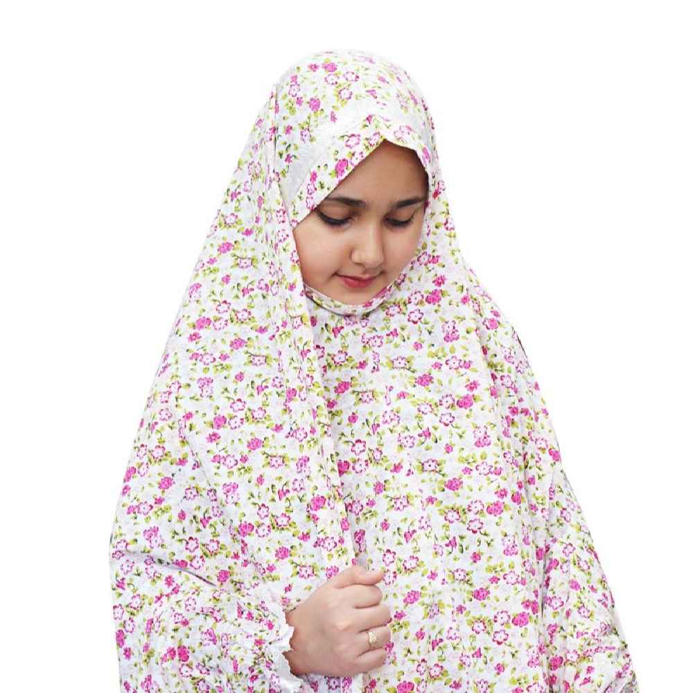 Price and Buy Islamic White Girls’ Namaz Chador Model Blossom - Image 4