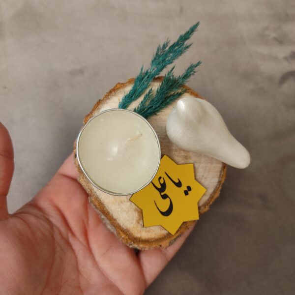 Price and Buy Islamic Wooden Table Top Candle Holder with Ya Ali & Bird Design