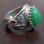 Price and Buy Islamic Yemeni Agate Silver Ring for Men with Green Gemstone & Ya Ali Design - Image 6
