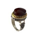 Price and Buy Islamic Yemeni Agate Silver Ring for Men with Red Gemstone & Ya Ali Design