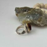 Price and Buy Islamic Yemeni Agate Silver Ring for Men with Red Gemstone & Ya Ali Design - Image 4