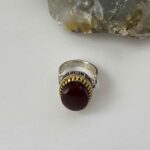 Price and Buy Islamic Yemeni Agate Silver Ring for Men with Red Gemstone & Ya Ali Design - Image 5