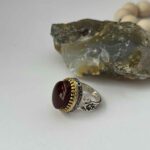 Price and Buy Islamic Yemeni Agate Silver Ring for Men with Red Gemstone & Ya Ali Design - Image 6