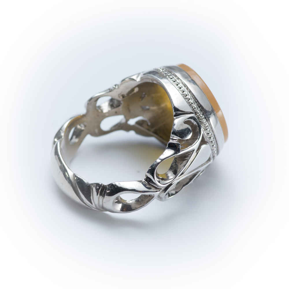 Price and Buy Islamic Yemeni Aqeeq Silver Ring for Men Al Ikhlas - Image 3