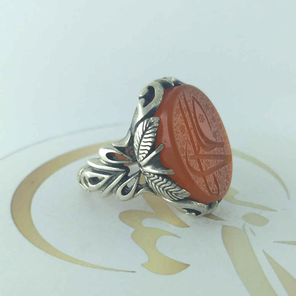 Price and Buy Islamic Yemeni Aqeeq Silver Ring for Men Ali - Image 3