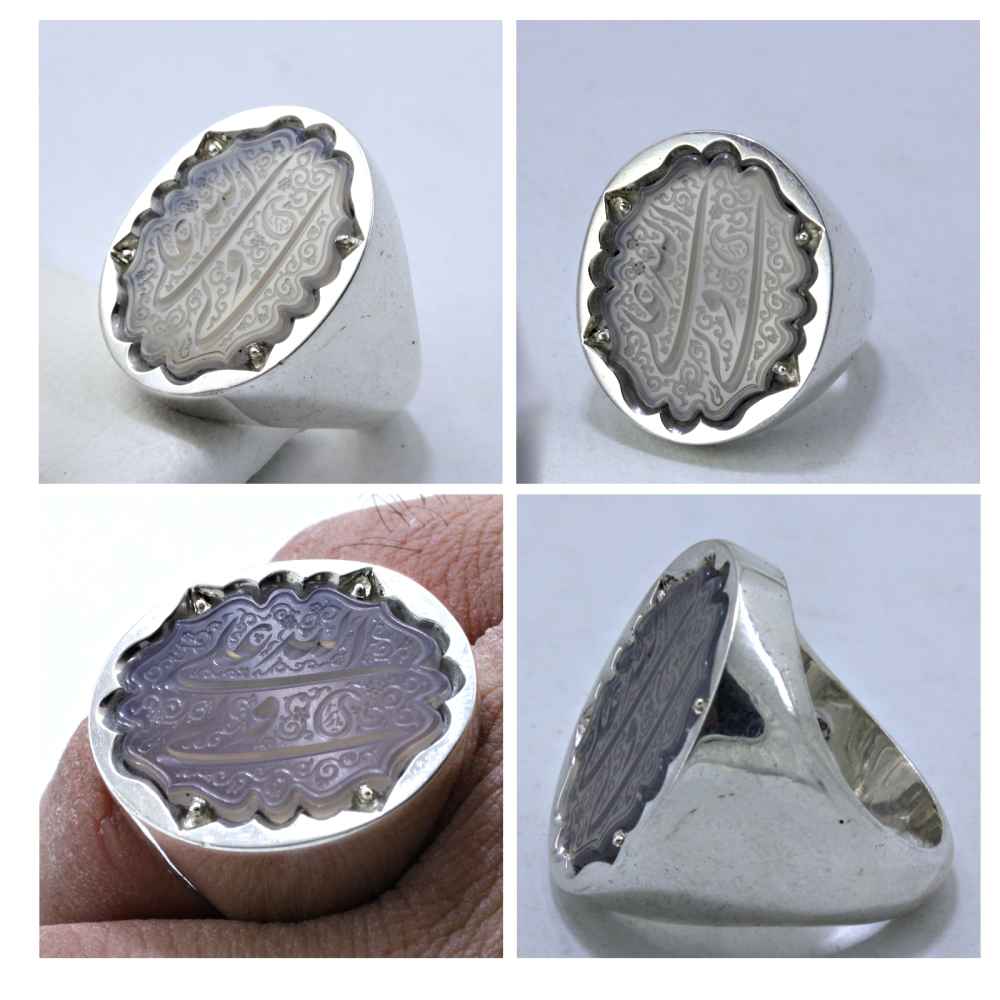 Price and Buy Islamic Yemeni Aqeeq Silver Ring for Men Allah - Image 3