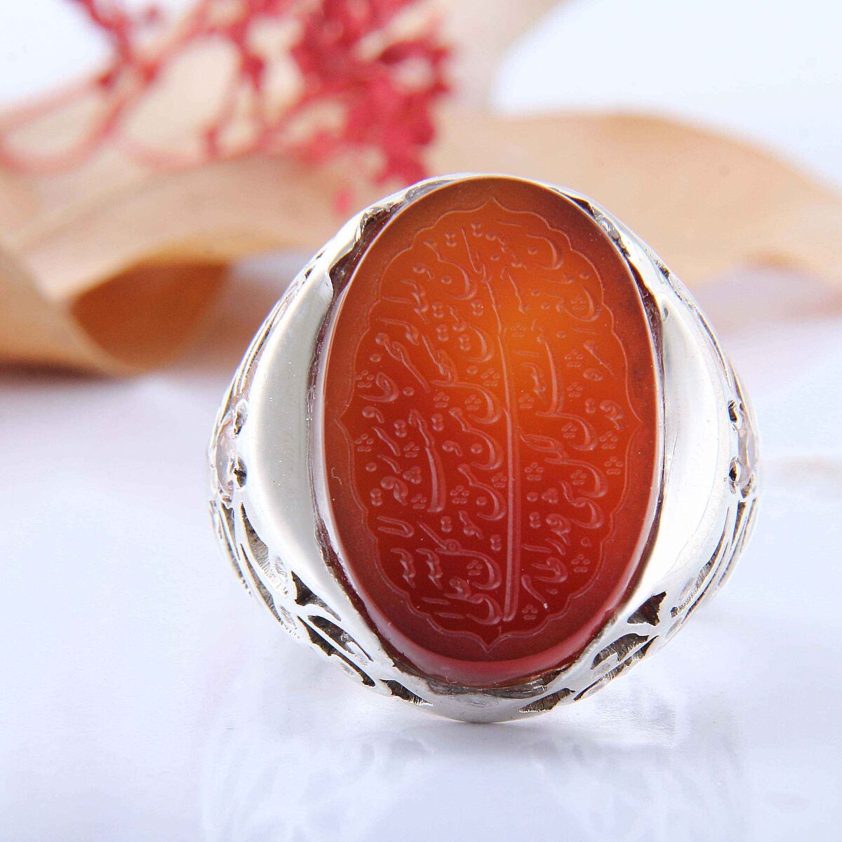 Price and Buy Islamic Yemeni Aqeeq Silver Ring for Men Man Yattaqillah - Image 6
