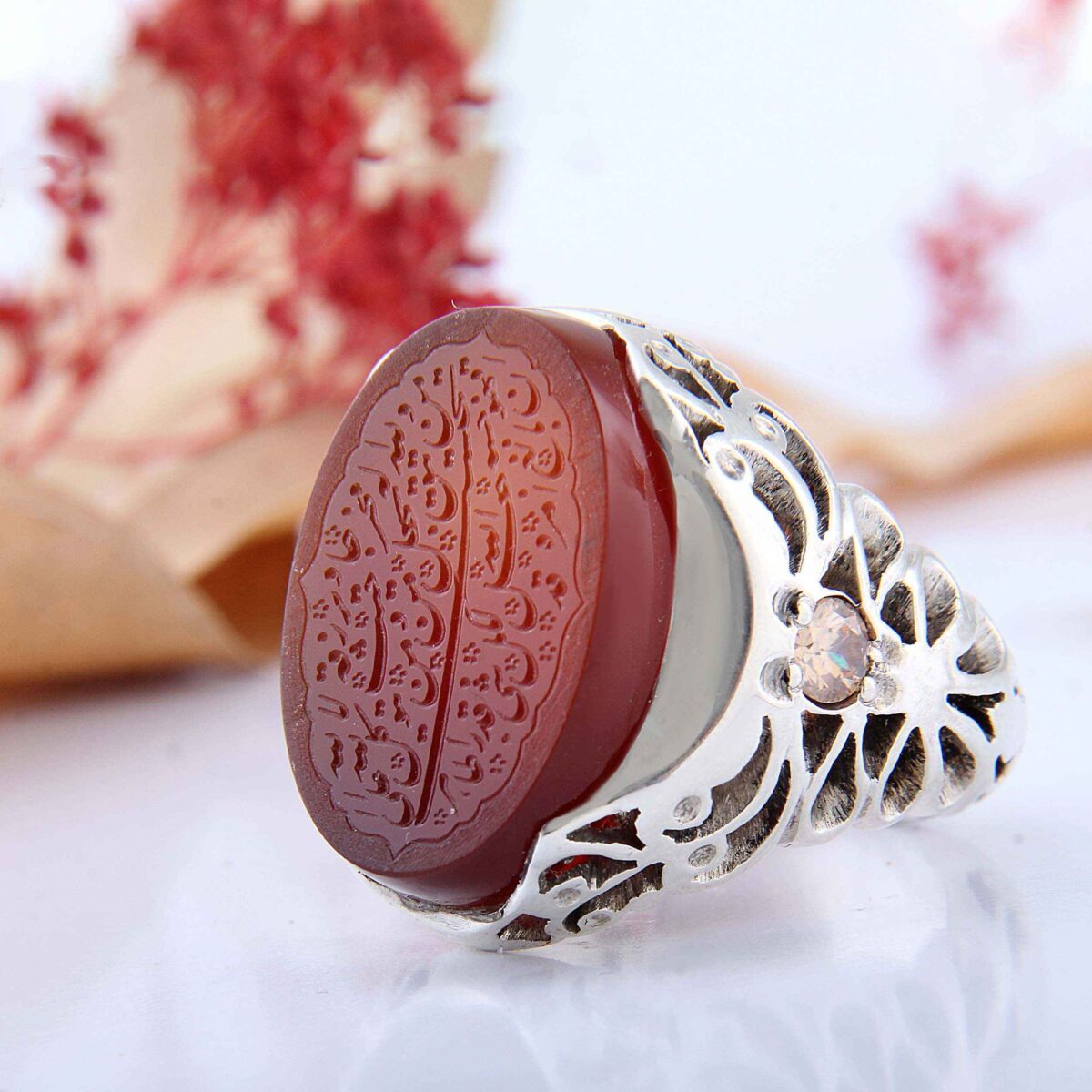 Price and Buy Islamic Yemeni Aqeeq Silver Ring for Men Man Yattaqillah - Image 7