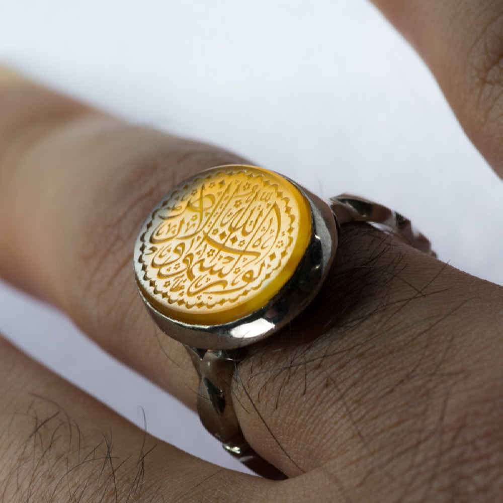 Price and Buy Islamic Yemeni Aqeeq Silver Ring for Men Nur - Image 3