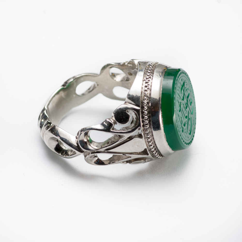 Price and Buy Islamic Yemeni Aqeeq Silver Ring for Men Qul huwallahu ahad - Image 3