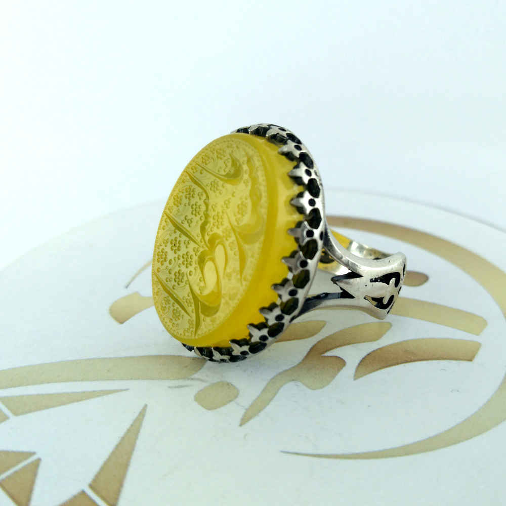 Price and Buy Islamic Yemeni Aqeeq Silver Ring for Men Seyed Alshohada - Image 3