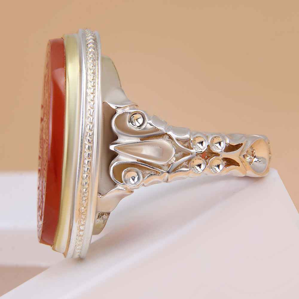 Price and Buy Islamic Yemeni Aqeeq Silver Ring for Men Va Tavakal - Image 3