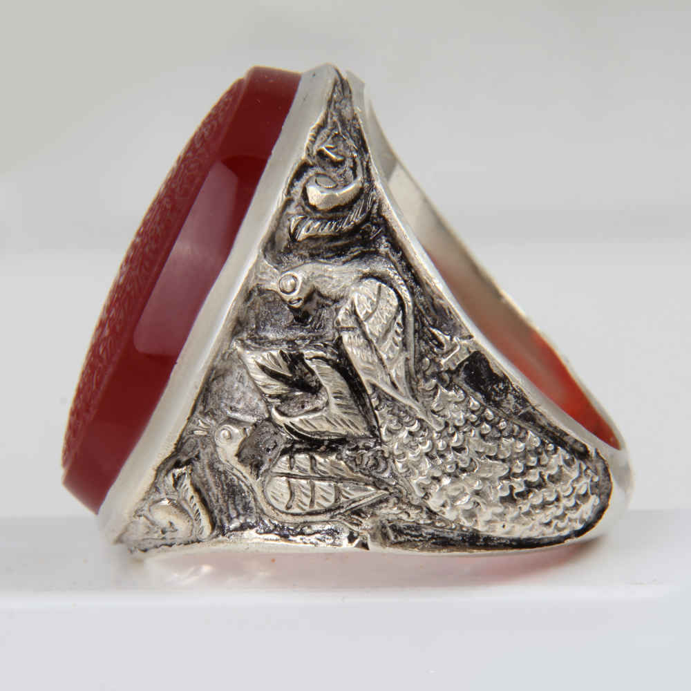 Price and Buy Islamic Yemeni Aqeeq Silver Ring for Men Varesin - Image 3