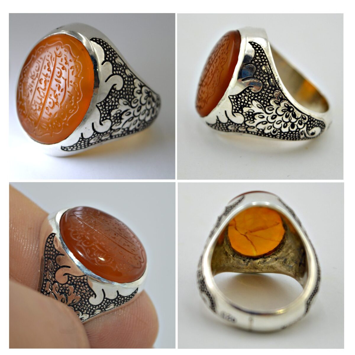 Price and Buy Islamic Yemeni Aqeeq Silver Ring for Men Wa In Yakad - Image 3