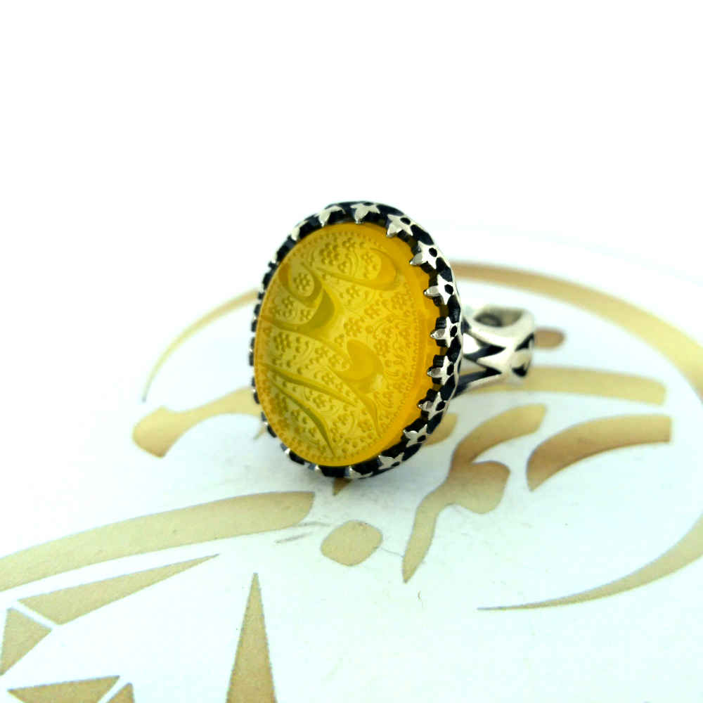 Price and Buy Islamic Yemeni Aqeeq Silver Ring for Men Ya Alamdar - Image 3