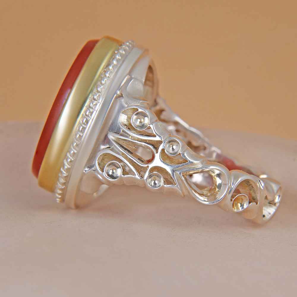 Price and Buy Islamic Yemeni Aqeeq Silver Ring for Men Ya Mahdi - Image 3