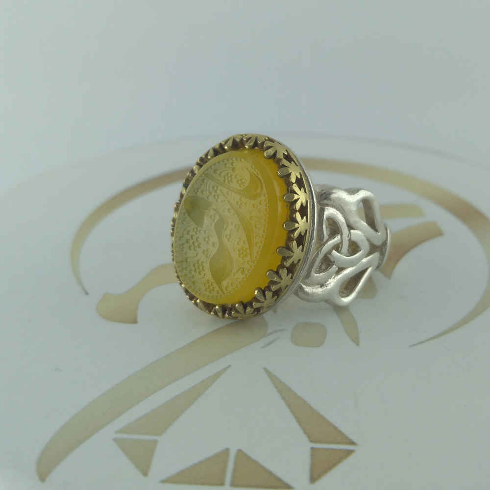 Price and Buy Islamic Yemeni Aqeeq Silver Ring for Men Ya Roghayeh - Image 3