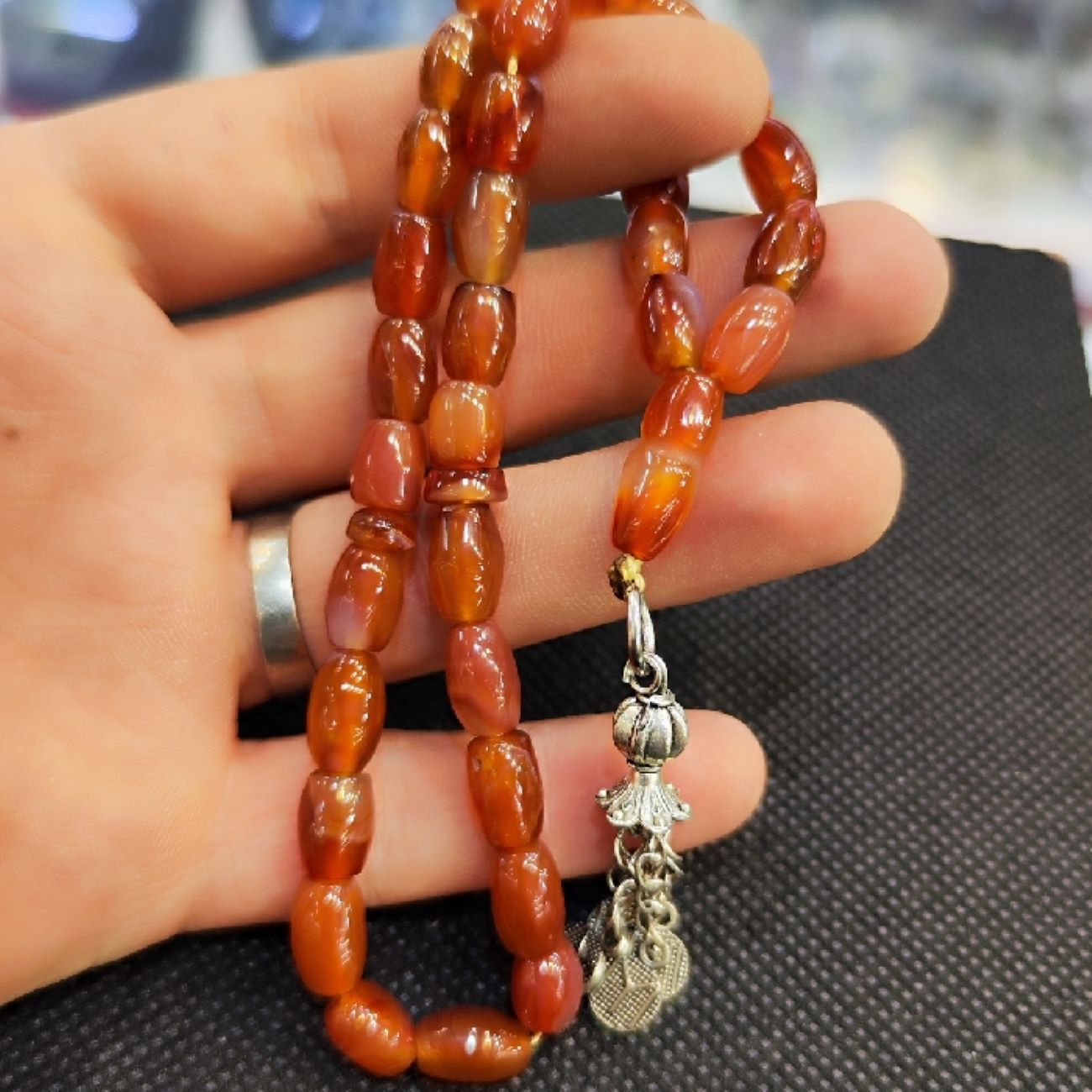 Price and Buy Islamic Yemeni Hakik Rosary Crafted with 33 Prayer Beads Tasbih Misbaha - Image 7