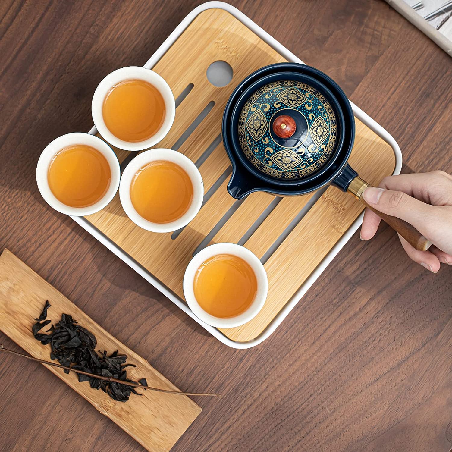 Price and Buy Japanese Porcelain Tea Set with 360 Degree Rotating Teapot - Image 5