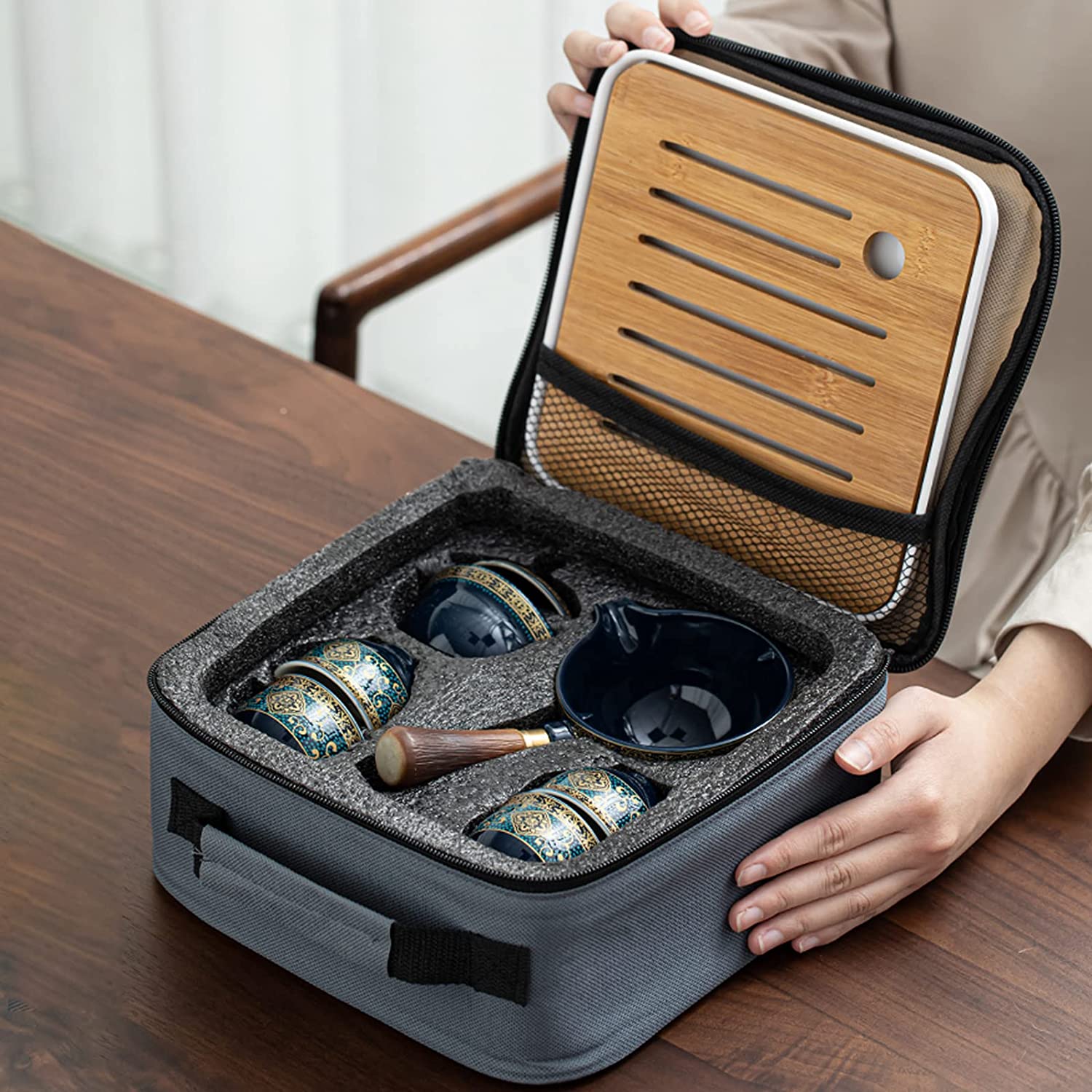 Price and Buy Japanese Porcelain Tea Set with 360 Degree Rotating Teapot - Image 7