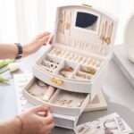 Price and Buy Jewelry Box with Multi-Tier Storage wih Mirror and Lock for Organized Accessories - Image 6