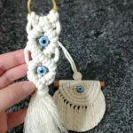 Price and Buy Keychain and Car Mirror Hanging Macrame Set  with Evil Eye Design - Image 4