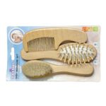 Price and Buy Kids Wooden Hairbrush & Comb Set – Gentle Detangling for Hair Care 3-Piece