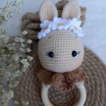 Price and Buy Knitted Baby Rattle with Wooden Handle & Cute Rabbit, Perfect for Little Hands - Image 4
