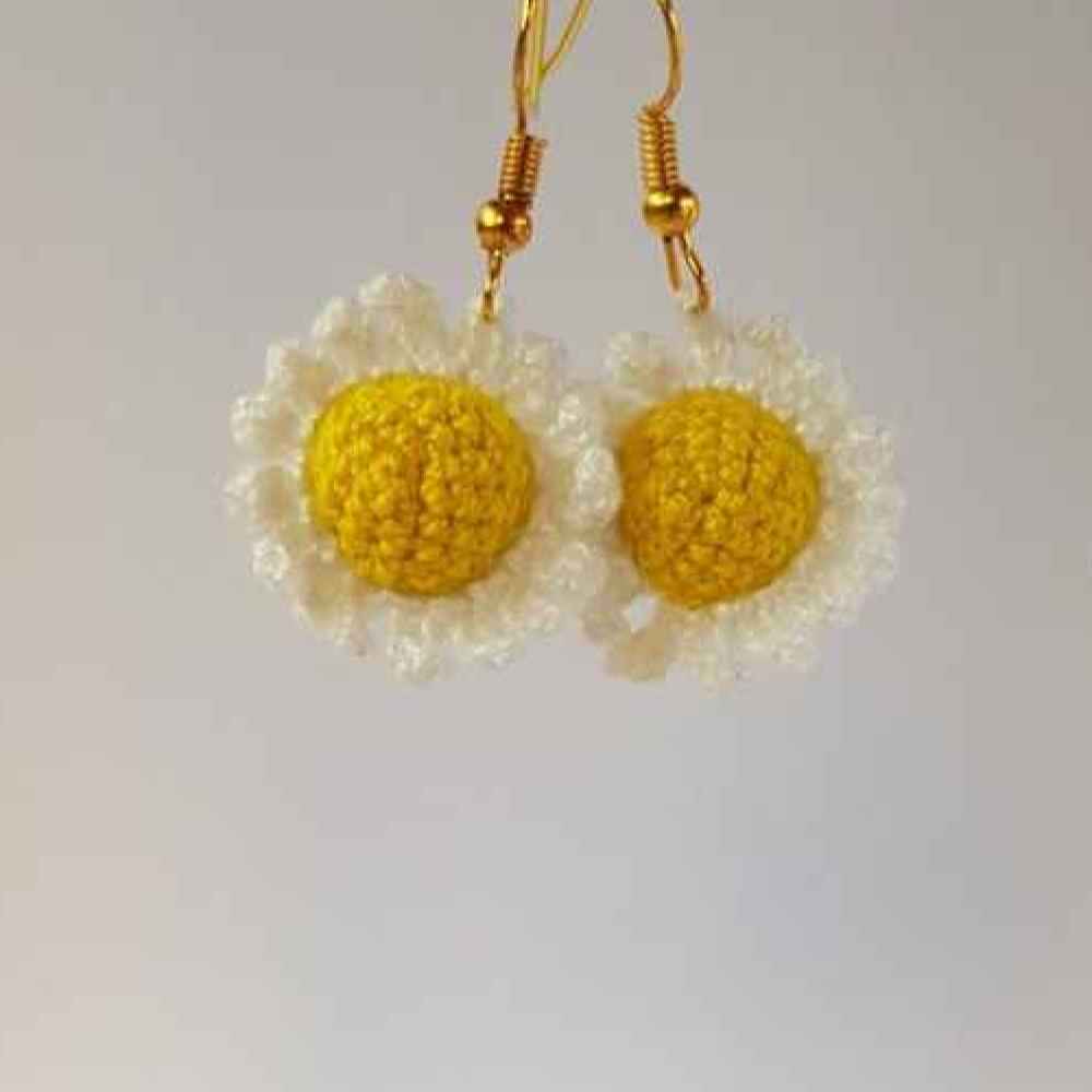 Price and Buy Knitted Earrings Drop Handcrafted for Women Flower