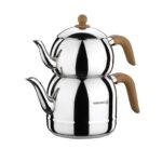 Price and Buy Korkmaz Teapot and Kettle Set Model A196 – Stainless Steel with Chrome – Nickel Plating
