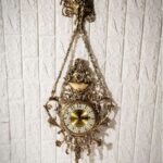 Price and Buy Large Brass Hanging Wall Clock with Brass Floral Pendant - Image 3