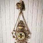 Price and Buy Large Brass Hanging Wall Clock with Brass Floral Pendant - Image 4