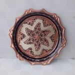Price and Buy Large Copper Serving Tray in Star Design with Silver Inlay and Nano Finish