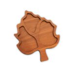 Price and Buy Leaf-Shaped MDF Wooden Tray with Three Sections (Set of 2)