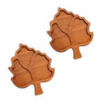 Price and Buy Leaf-Shaped MDF Wooden Tray with Three Sections (Set of 2) - Image 4