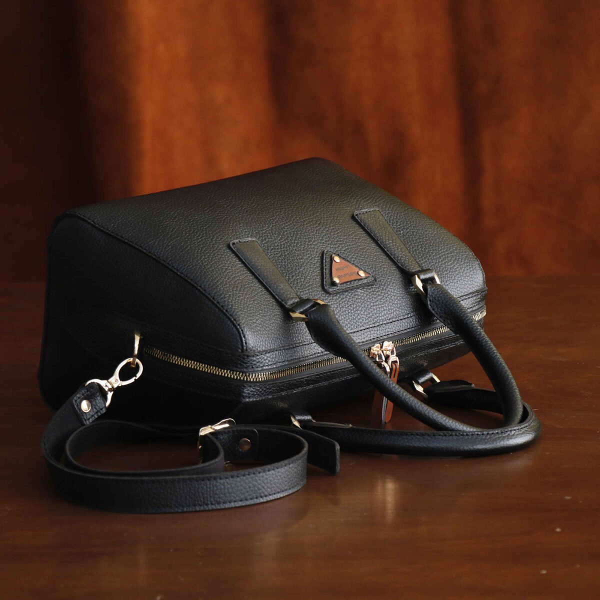 Price and Buy Leather Bauletto Handbag with Top Handle & Large Capacity - Image 5