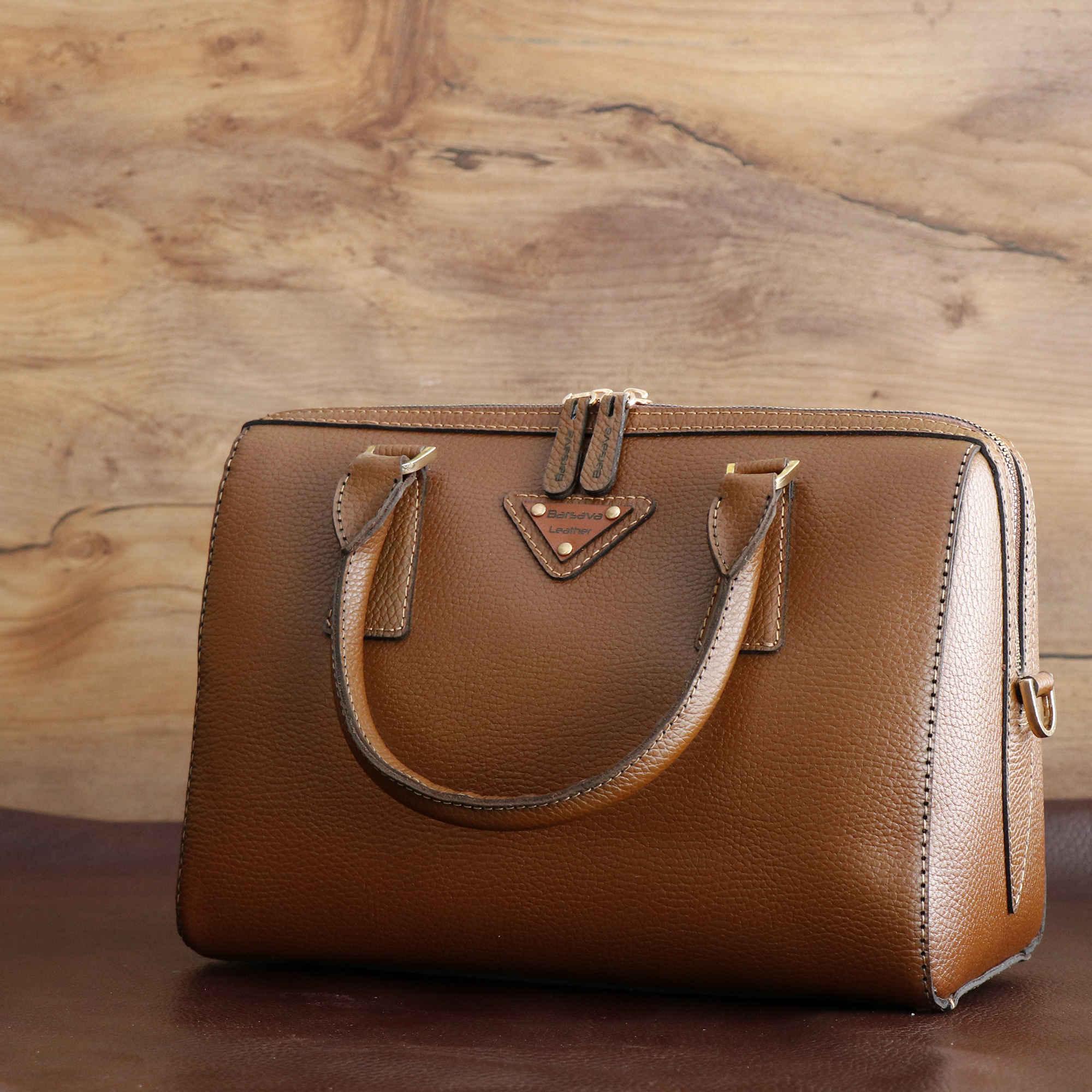Price and Buy Leather Bauletto Handbag with Top Handle & Large Capacity - Image 6