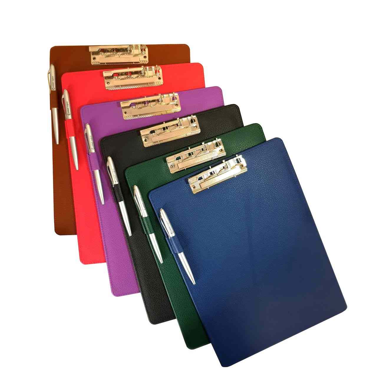 Price and Buy Leather Clipboard with Navy Blue Pen - Image 3