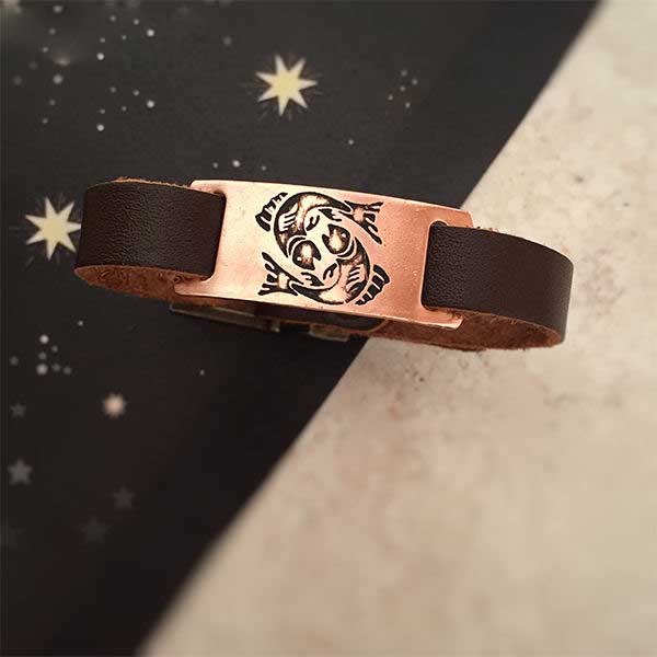Price and Buy Leather & Copper Bracelet Artistic – Esfand Symbol - Image 3