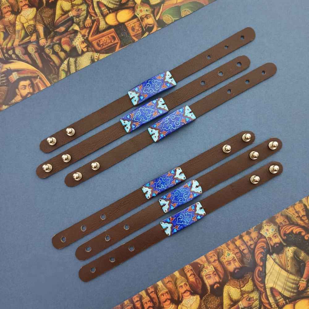 Price and Buy Leather & Copper Bracelet Minakari – Artistic Akhgar