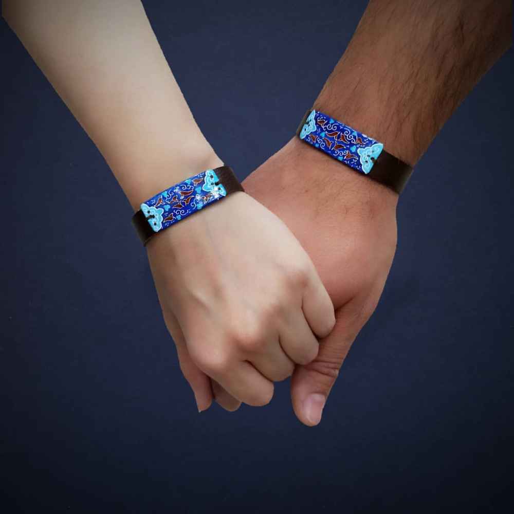 Price and Buy Leather & Copper Bracelet Minakari – Artistic Raika