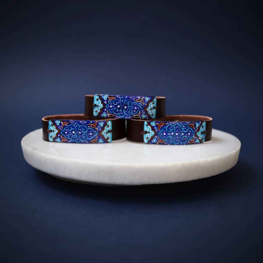 Price and Buy Leather & Copper Bracelet Minakari – Artistic Raika - Image 4
