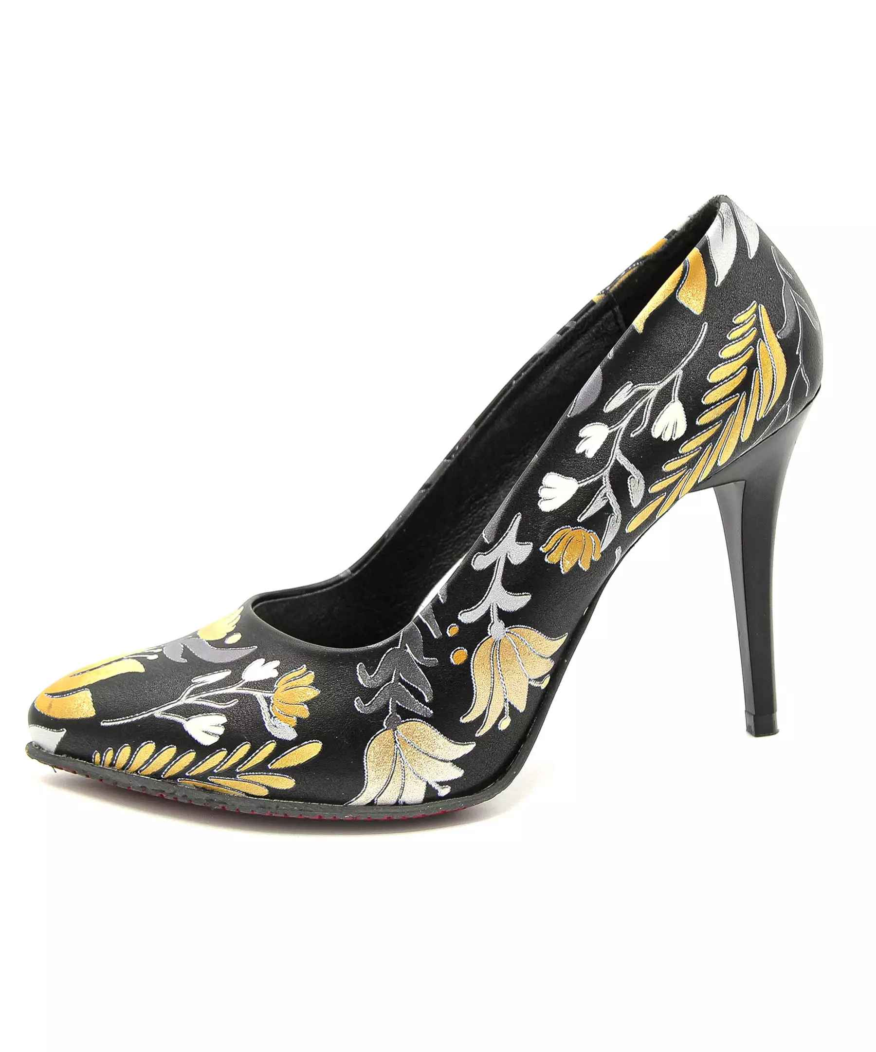 Price and Buy Leather High Heels Shoes for Women Model Winter Flower