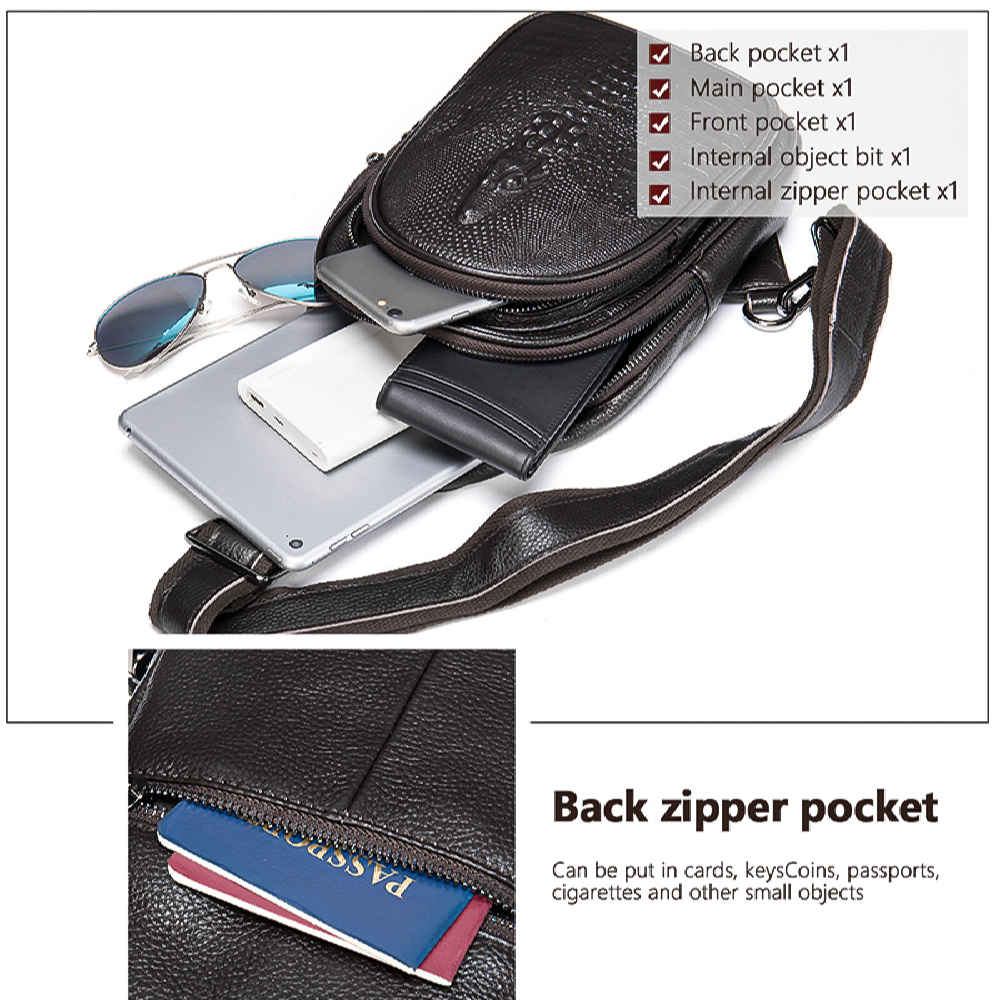Price and Buy Leather Sling Shoulder Bag with Polyester Cotton Lining - Image 3