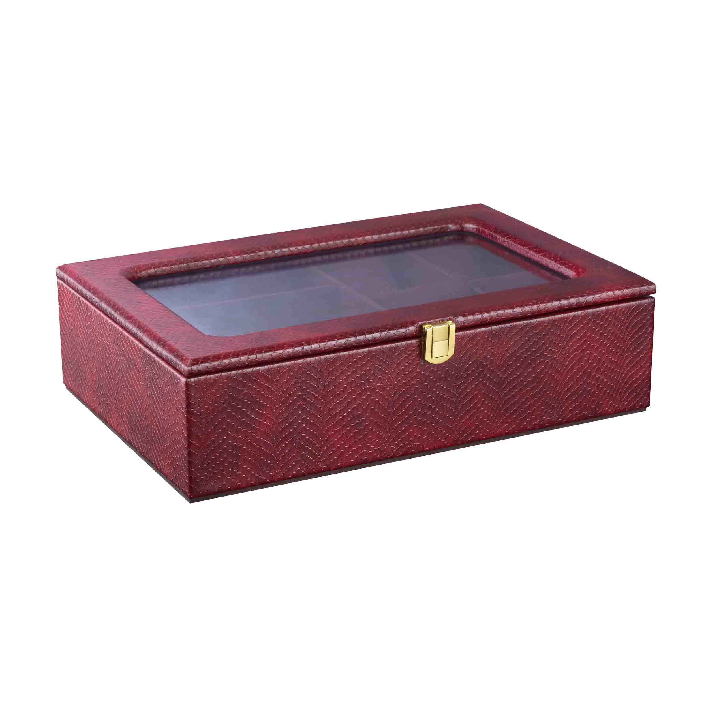 Price and Buy Leather Watch Box with Sunglasses Compartment and Suede Lining
