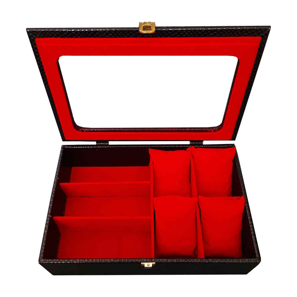 Price and Buy Leather Watch Box with Sunglasses Compartment and Suede Lining - Image 3